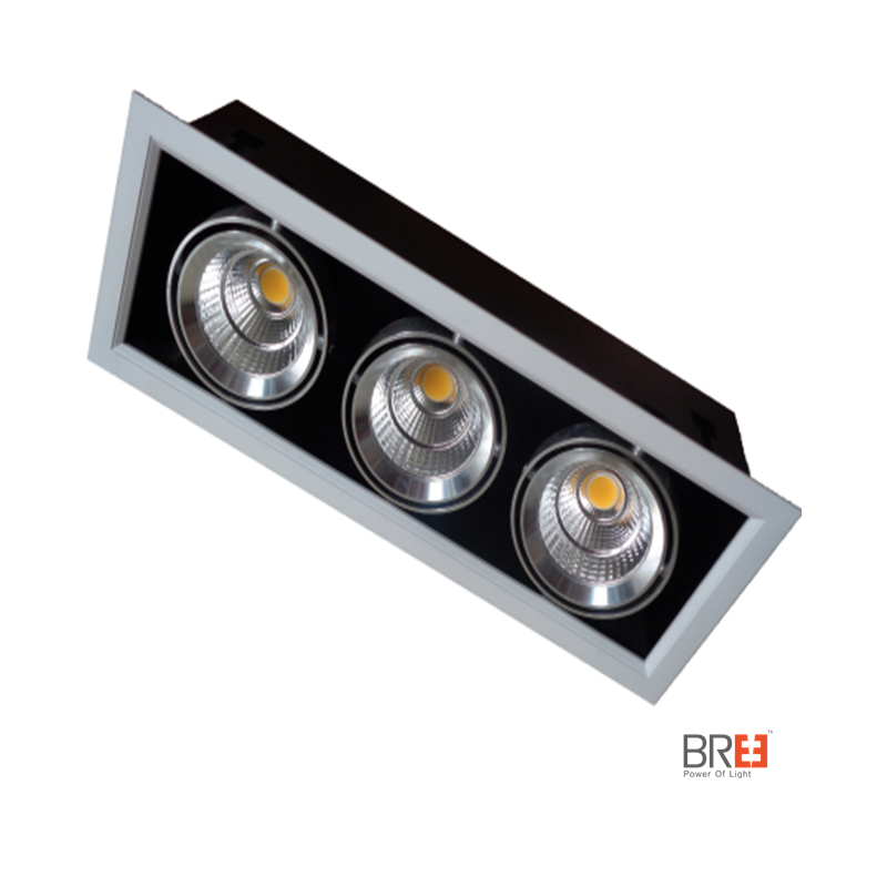 egy dupla vagy tripla fejét rács downlight szabályozható vezetett downlight tér vezetett fel 360 fokos szög
